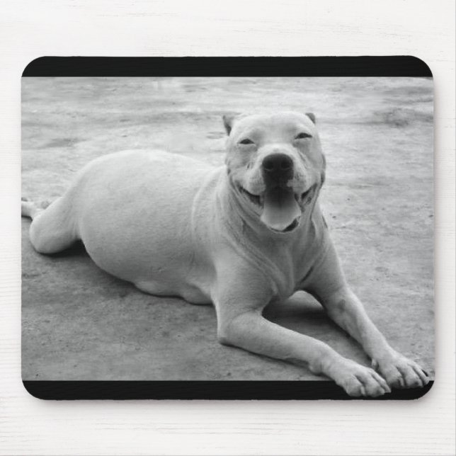 Tapis De Souris Mousepad heureux de pitbull (Devant)