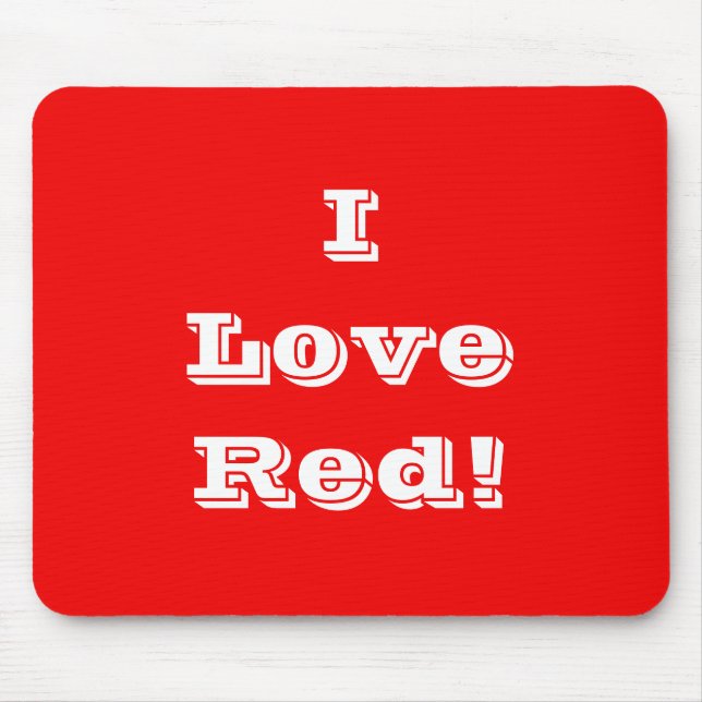 Tapis De Souris Mousepad I Love Red (Devant)
