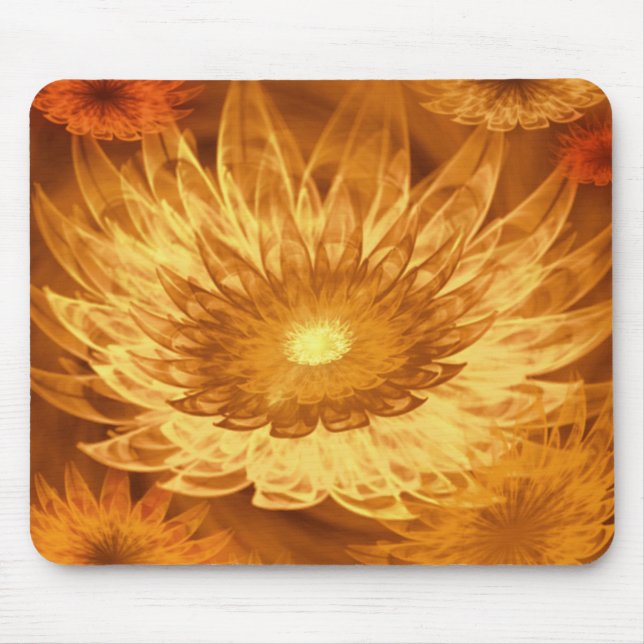 Tapis De Souris Mousepad Imaginaire Fleurs Jaune (Devant)