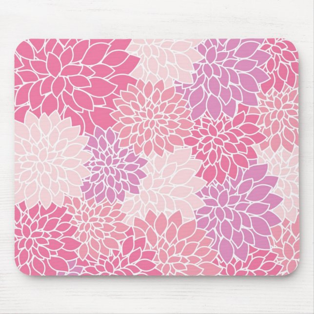 Tapis De Souris Mousepad imprimé rose floral (Devant)