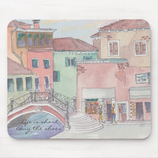 Tapis De Souris Mousepad "Italie/Esquisse aquarelle" (Devant)