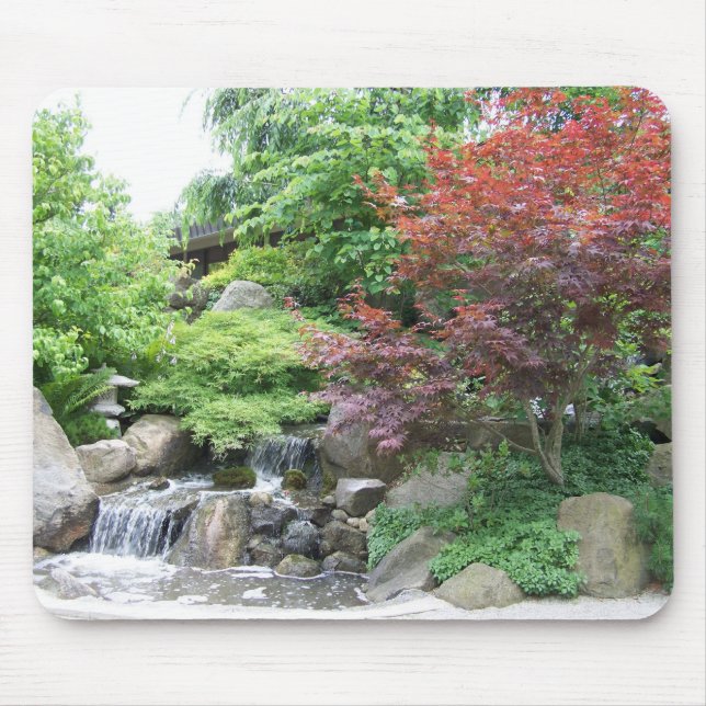Tapis De Souris Mousepad japonais de cascade de jardin (Devant)