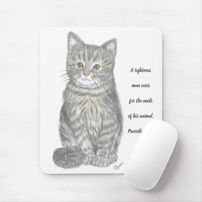 Tapis De Souris Mousepad Kitten gris (Avec souris)