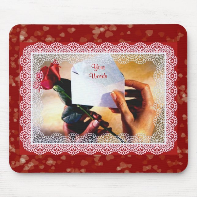 Tapis De Souris Mousepad, le Rose de Valentine (Devant)