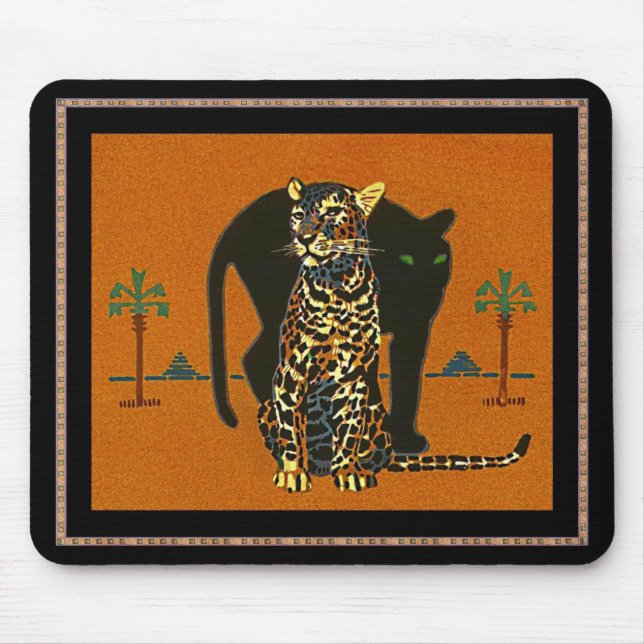 Tapis De Souris Mousepad Léopard d'Art Vintage (Devant)
