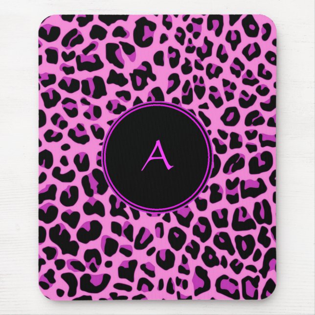 Tapis De Souris Mousepad léopard rose (Devant)