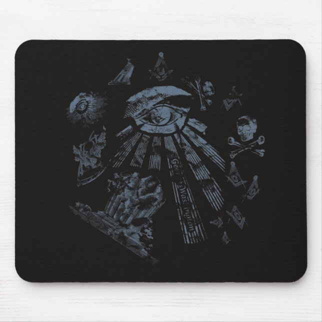 Tapis De Souris Mousepad Masonic Imaginaire bleu (Devant)