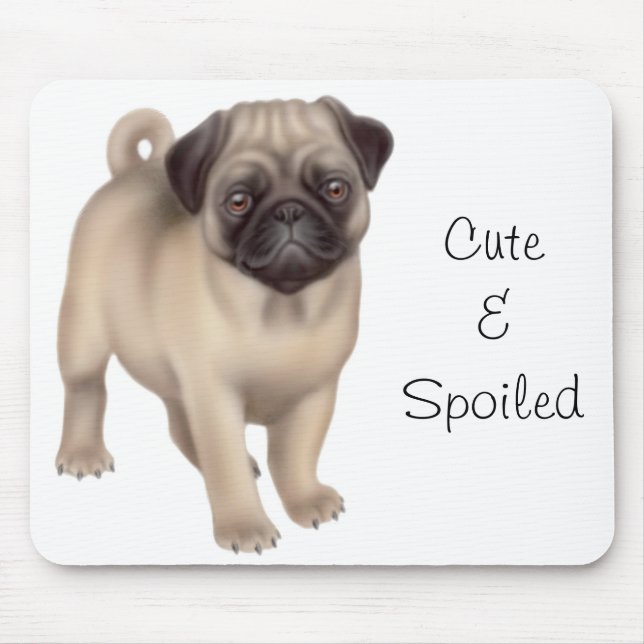 Tapis De Souris Mousepad mignon et corrompu de carlin (Devant)