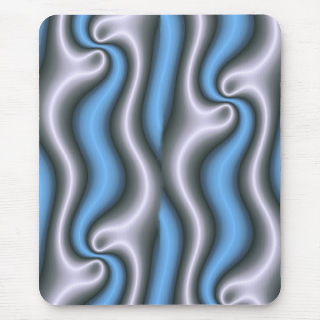 Tapis De Souris Mousepad moderne, abstrait, bleu, blanc, gris (Devant)
