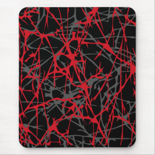 Tapis De Souris Mousepad moderne, abstrait, noir, rouge, gris