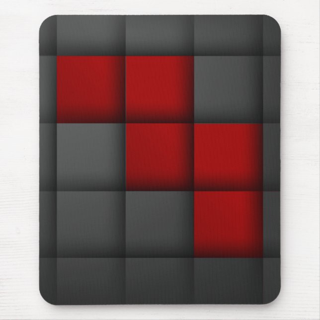 Tapis De Souris Mousepad moderne, noir, rouge, abstrait, géométriq (Devant)