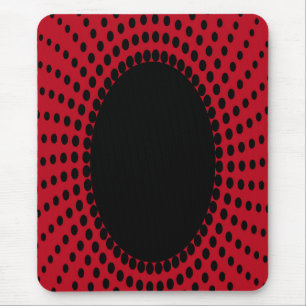 Tapis De Souris Mousepad moderne, noir, rouge, abstrait, points