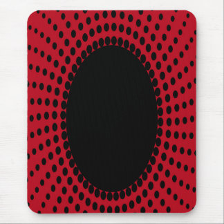 Tapis De Souris Mousepad moderne, noir, rouge, abstrait, points