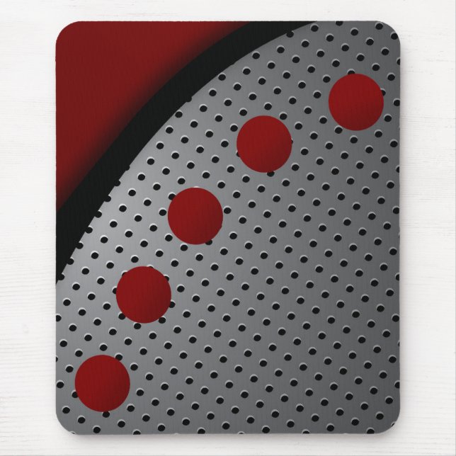 Tapis De Souris Mousepad moderne, noir, rouge, gris, abstrait (Devant)