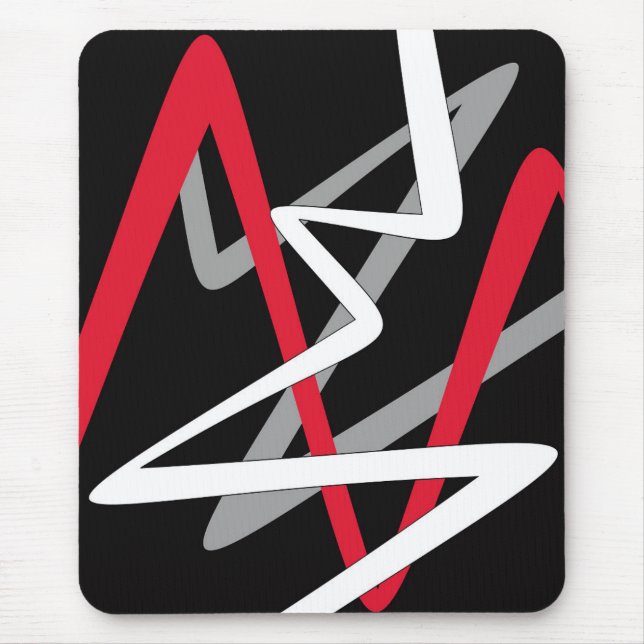 Tapis De Souris Mousepad moderne, noir, rouge, gris, blanc, abstra (Devant)
