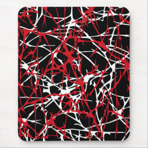 Tapis De Souris Mousepad moderne, résumé, noir, rouge, blanc