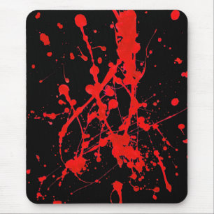 Tapis De Souris Mousepad moderne, résumé, noir, rouge, pulvérisé