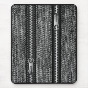 Tapis De Souris Mousepad moderne, yeans noirs avec fermeture éclai