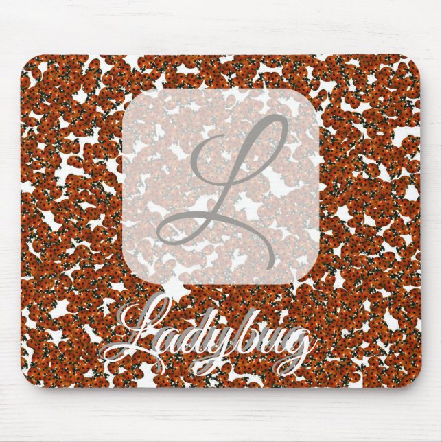 Tapis De Souris Mousepad monogramme personnalisé de Ladybug (Devant)