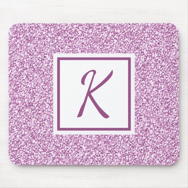 Tapis De Souris Mousepad monogramme rose sur mesure (Devant)