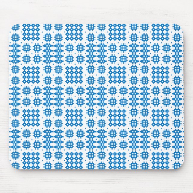 Tapis De Souris Mousepad : Motif de tapisserie galloise, bleu clai (Devant)