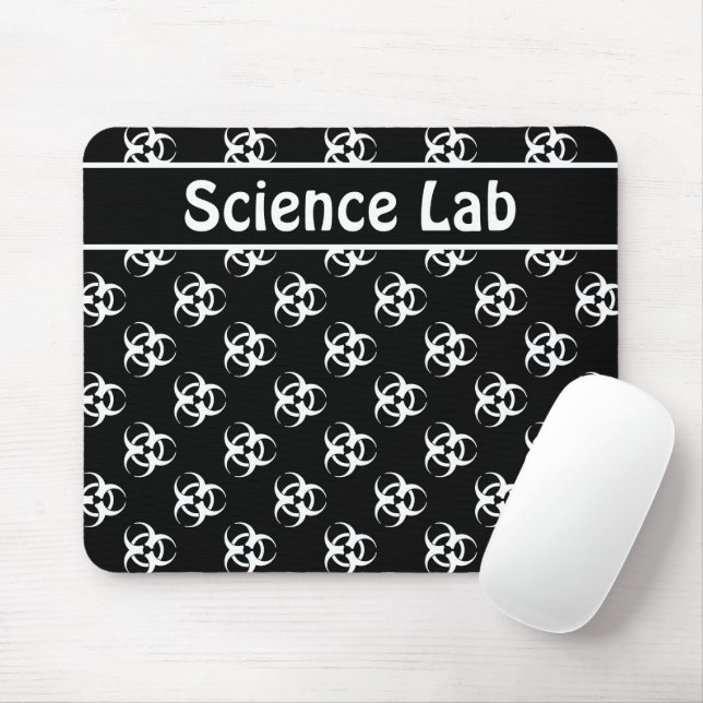Tapis De Souris Mousepad noir et blanc avec texte personnalisé (Avec souris)