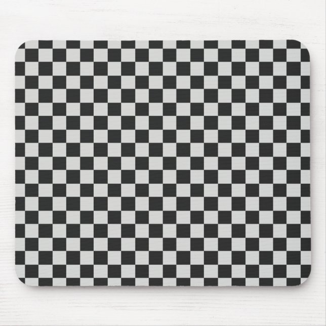 Tapis De Souris Mousepad noir et par gris vérifié (Devant)