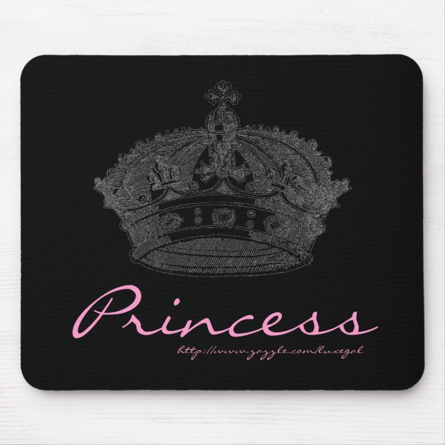 Tapis De Souris Mousepad noir/rose de couronne (Devant)