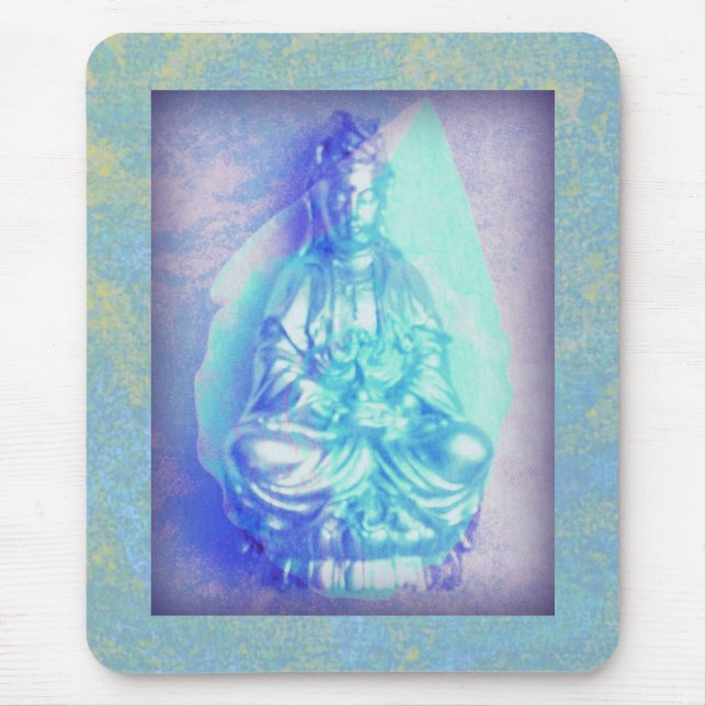 Tapis De Souris Mousepad opale bleu de Kwan Yin (Devant)