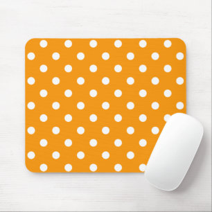 Tapis De Souris Mousepad Orange Avec Pois