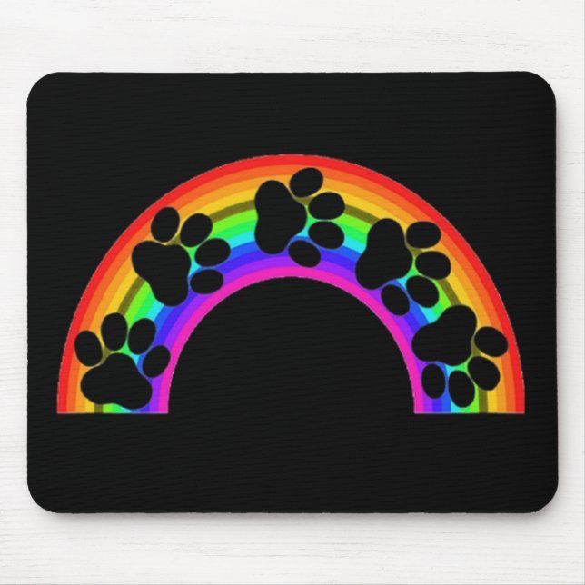 Tapis De Souris Mousepad Pâtes Sur Un Arc En Ciel (Devant)