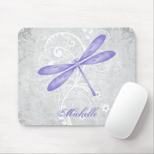 Tapis De Souris Mousepad personnalisé de libellules violettes