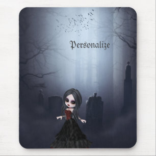 Tapis De Souris Mousepad personnalisé. Fille mignonne de Goth dan