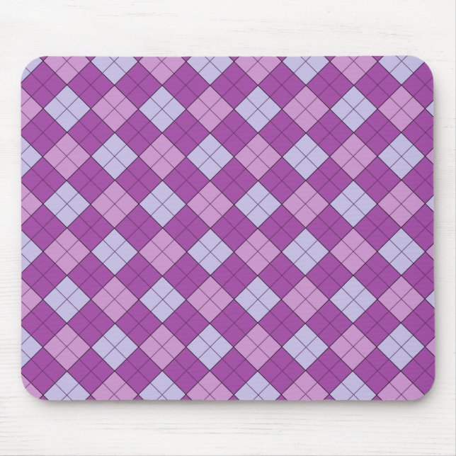 Tapis De Souris Mousepad Plaid Violet (Devant)