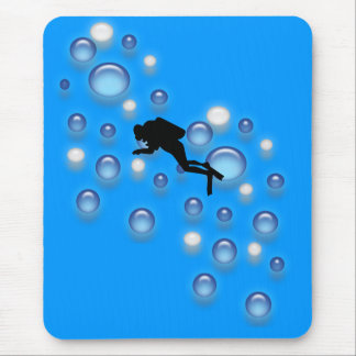 Tapis De Souris Mousepad - Plongeur avec bulles