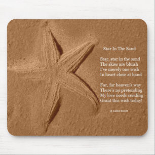 Tapis De Souris Mousepad Poème Star Dans Le Sable Par Ladee Basset