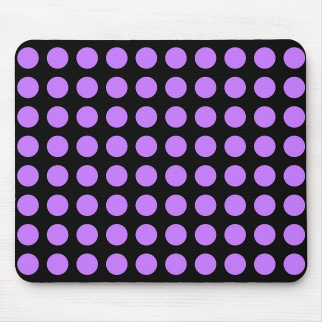 Tapis De Souris Mousepad Polka violet et noir (Devant)