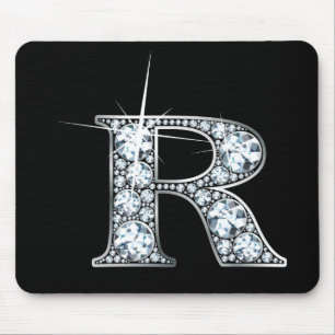 Tapis De Souris Mousepad "R" Diamond Bling