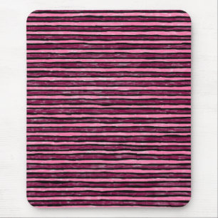 Tapis De Souris Mousepad, rayures peintes, rose et magenta