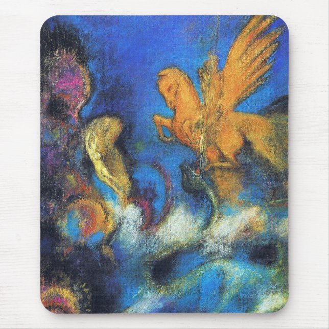Tapis De Souris Mousepad : Roger & Angelica 2 par Odilon Redon (Devant)