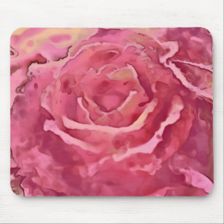 Tapis De Souris Mousepad Rose Aquarelle Rouge Et Rose