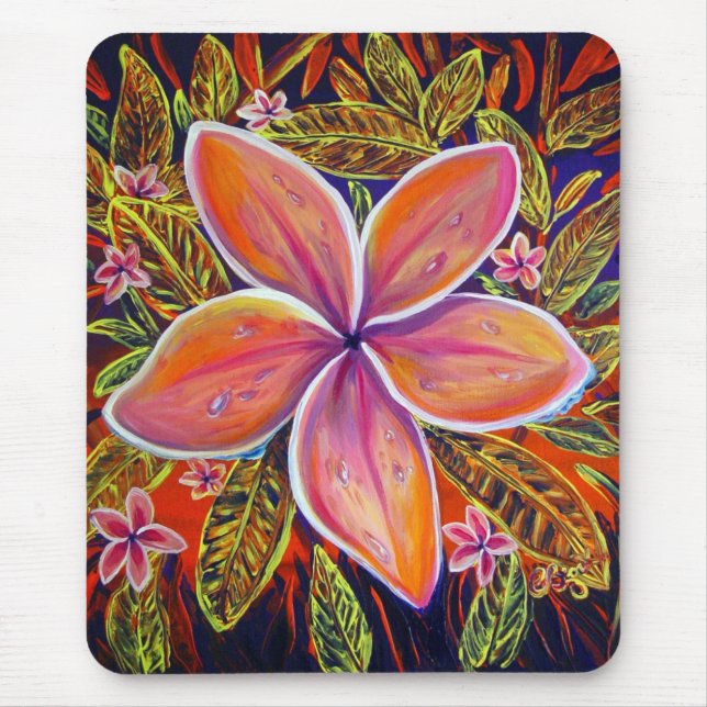 Tapis De Souris Mousepad rose de Plumeria de CBjork (Devant)