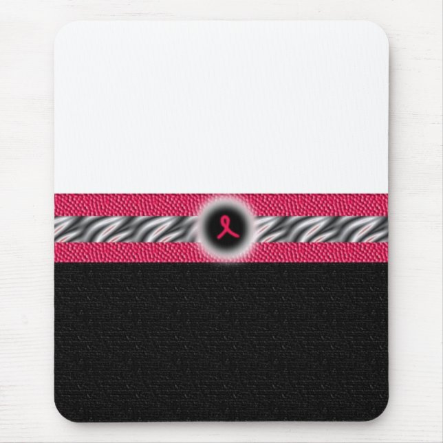 Tapis De Souris Mousepad rose de zèbre de ruban (Devant)