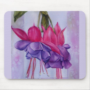 TAPIS DE SOURIS MOUSEPAD ROSE ET PURPLE FUSCHIAS
