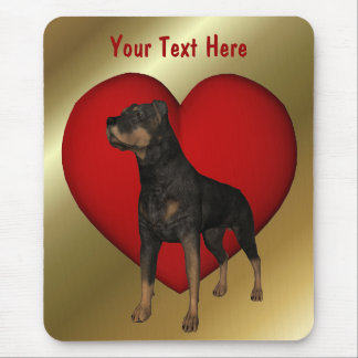 Tapis De Souris Mousepad Rotweiler Chien du Coeur Rouge