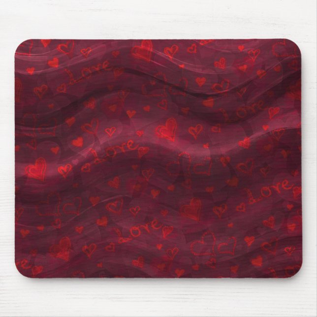 Tapis De Souris Mousepad rouge foncé "Amour" (Devant)
