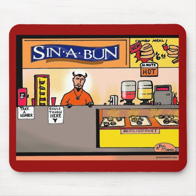Tapis De Souris Mousepad "Sin-A-Bun" de Green Weenii (Devant)