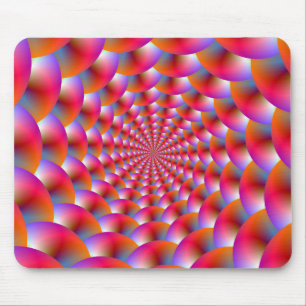 Tapis De Souris Mousepad Spiral of Spheres in Pink and Violet