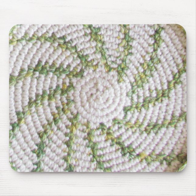 Tapis De Souris Mousepad - Spirale blanche et verte (Devant)
