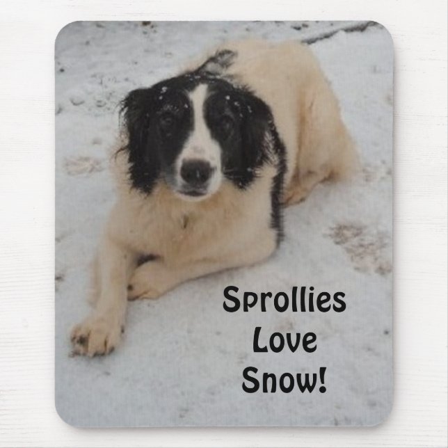 Tapis De Souris Mousepad Sprollie Dans La Neige (Devant)